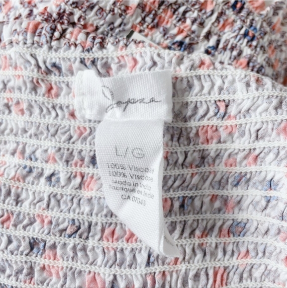 Japna Fitted flutter sleeve smocked top ditsy floral women's shirts large ruffle - Picture 7 of 8